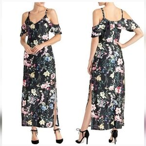 Rachel Roy Floral Cold Shoulder Maxi Dress New